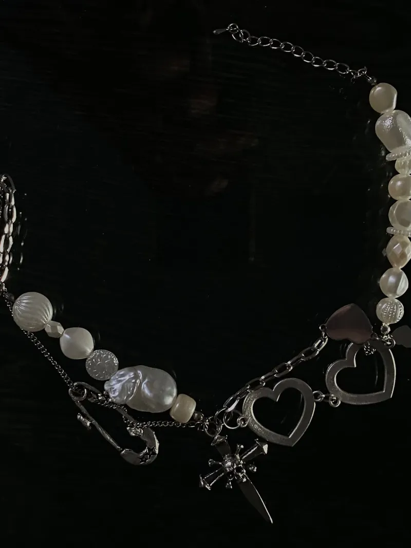 Custom necklace broken white love photo 1