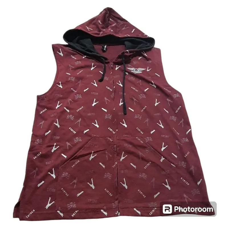 Streetwear Casual Hoody Wanita burgundy red photo 1
