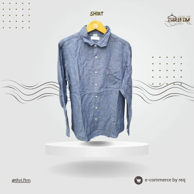 Uniqlo Casual Formal shirt Pria blue photo 1