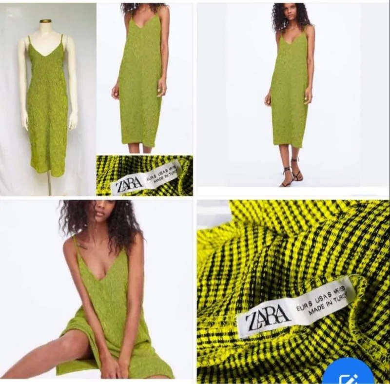 ZARA Casual Casual dress Wanita green photo 1