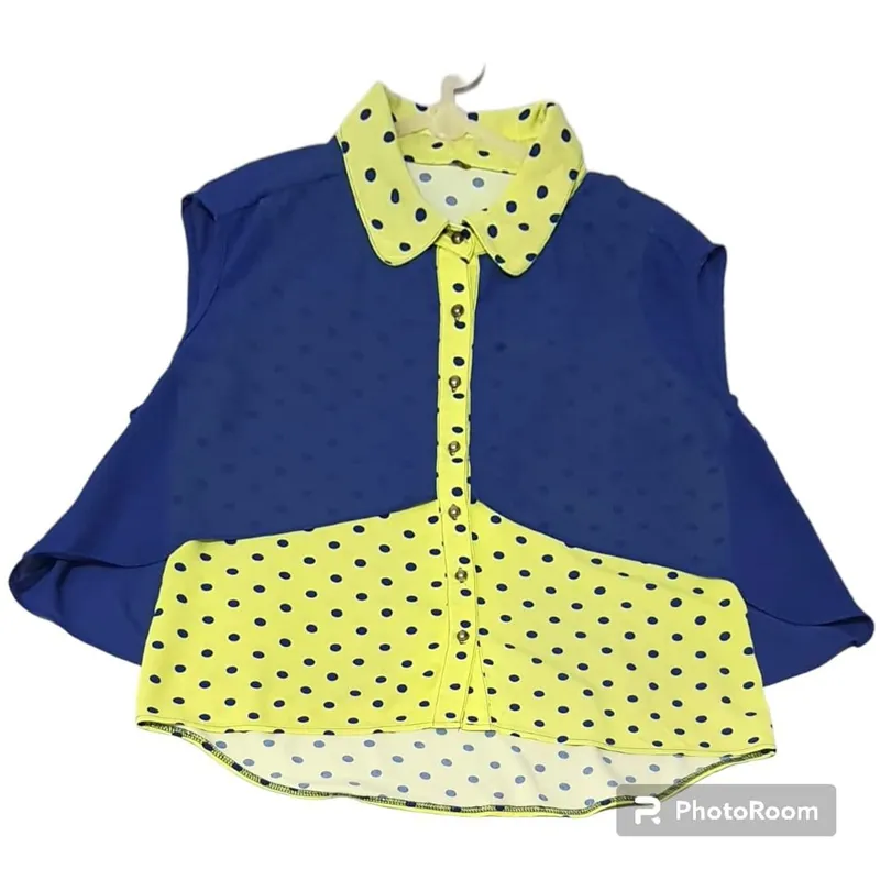 Casual Blouse Wanita navy yellow photo 1