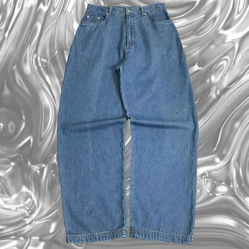 Japanese brand Streetwear Y2K Jeans Pria blue photo 1
