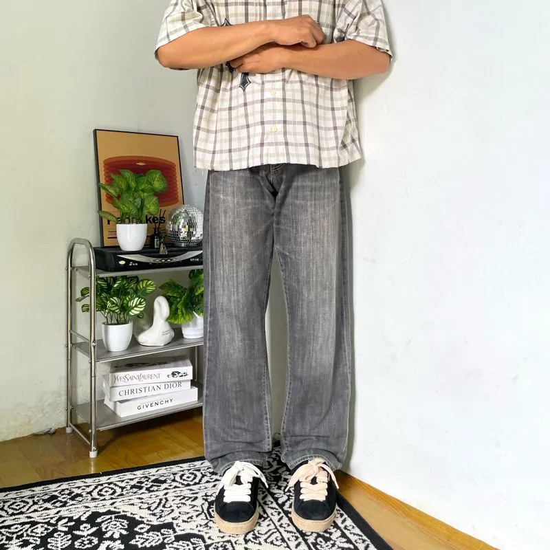 Japanese brand Vintage Y2K Jeans Pria white black photo 1