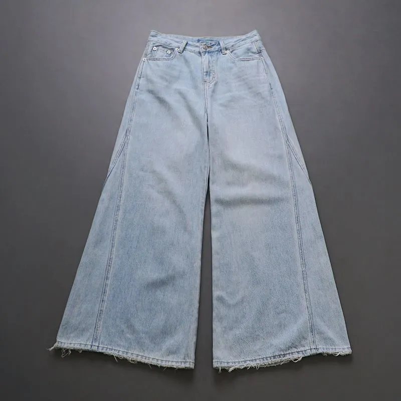 Streetwear Y2K Jeans Pria white blue photo 1