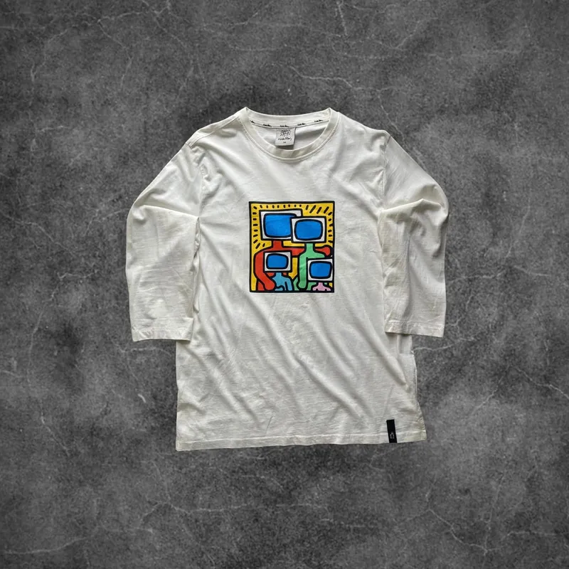 Keith Haring Indie Minimalist T-shirt Pria white photo 1