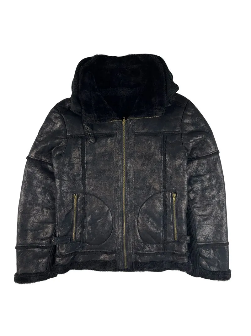 Japanese brand Streetwear Y2K Leather jacket Pria black photo 1
