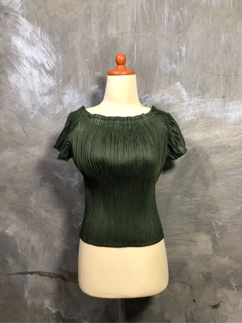 Issey Miyake Vintage Y2K Blouse Wanita green photo 1