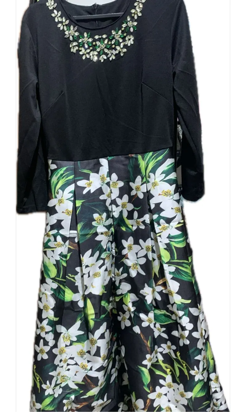 Casual Casual dress Wanita green black photo 1