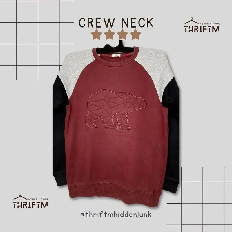 Casual Sweater Pria burgundy photo 1