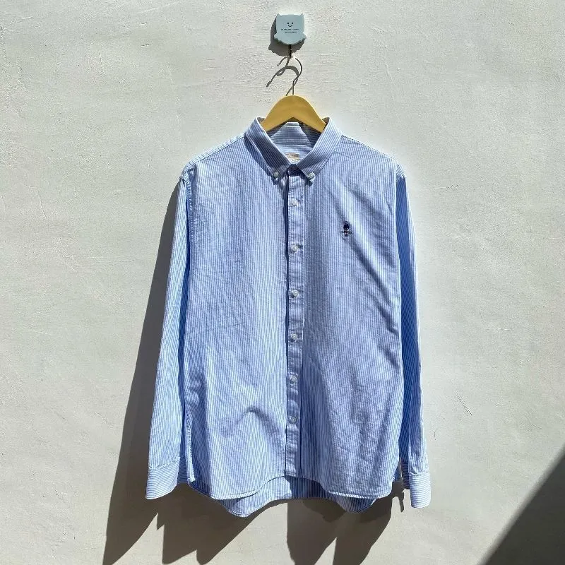 Giordano Minimalist Casual Casual shirt Pria white blue photo 1