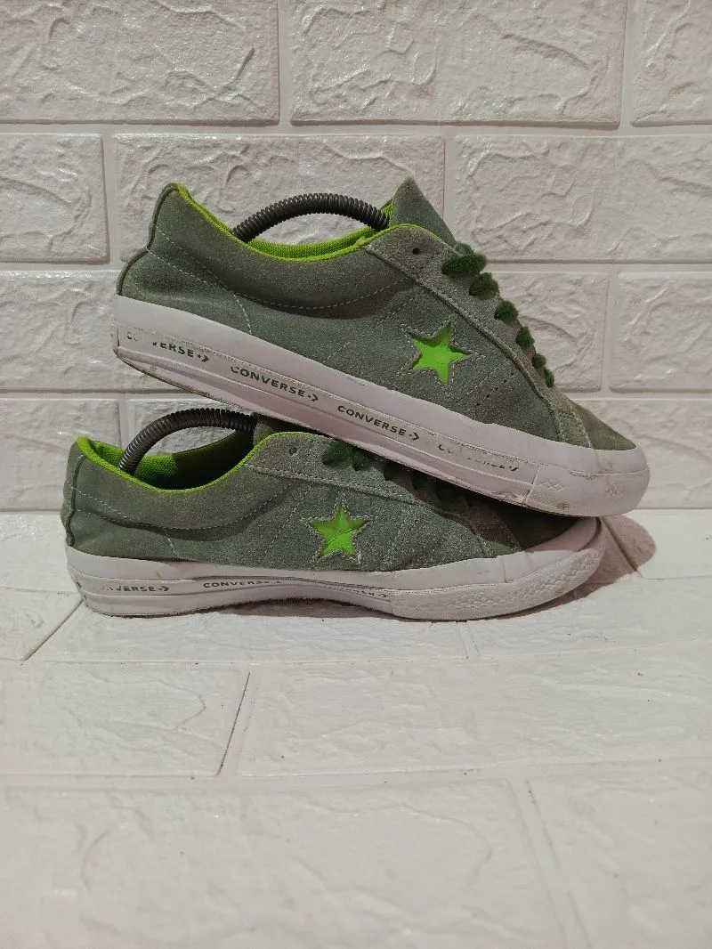 Converse one star low ox suede mint green photo 1