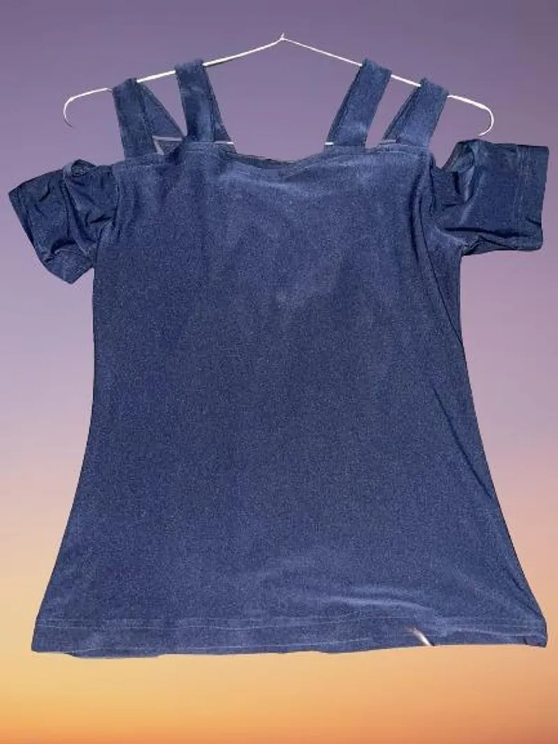 Lolita Cosplay Crop top Wanita navy photo 1