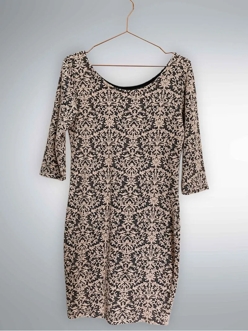 Minimalist Casual Bodycon dress Wanita tan brown photo 1