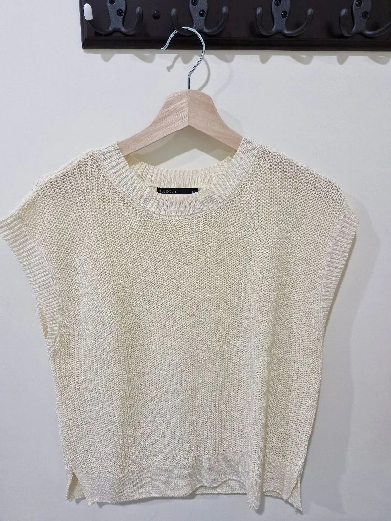 Y2K Minimalist Vest Wanita white cream photo 1