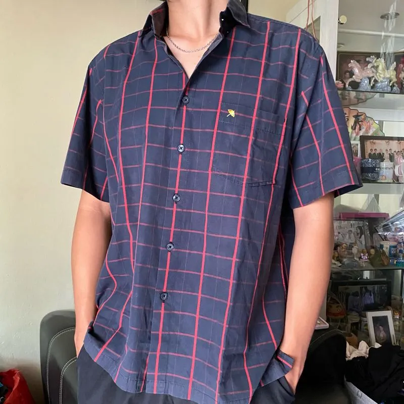Arnold Palmer Minimalist Casual Formal shirt Pria navy red photo 1