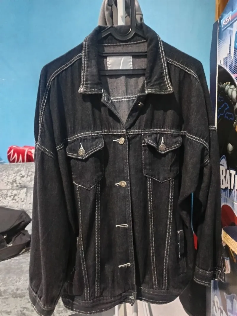 Vintage Streetwear Denim jacket Pria black photo 1