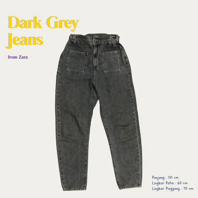 ZARA Minimalist Casual High waisted jeans Wanita gray photo 1