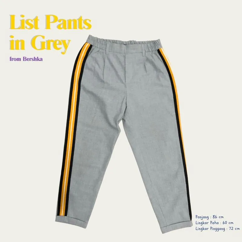Bershka Minimalist Casual Casual trouser Wanita black gray photo 1