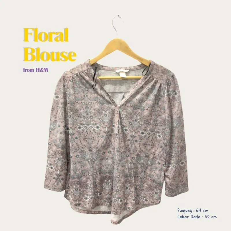 H&M Minimalist Casual Blouse Wanita pink photo 1
