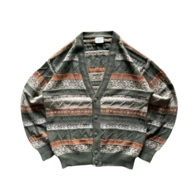 Vintage Casual Cardigan Pria tan photo 1