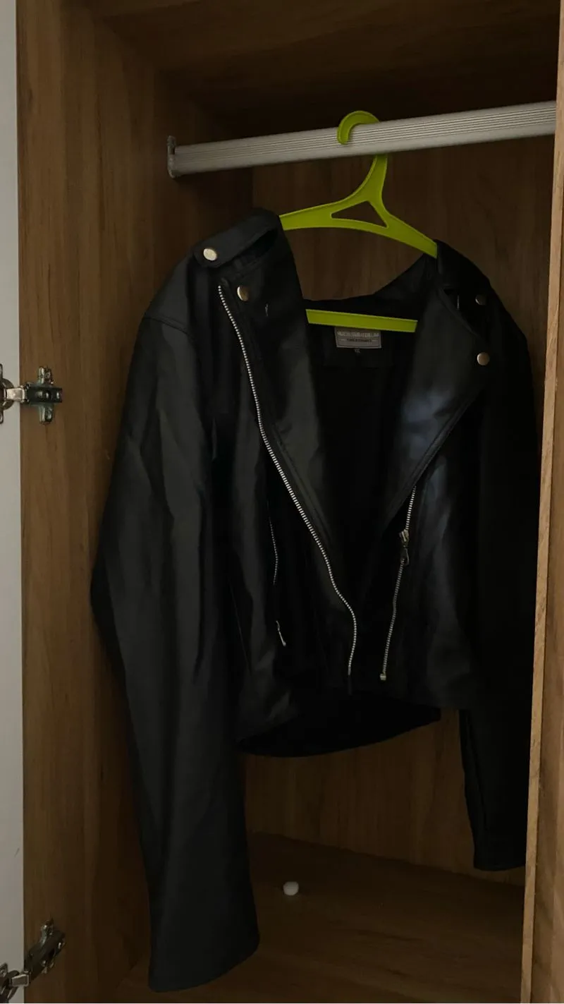 Y2K Grunge Leather jacket Wanita black photo 1
