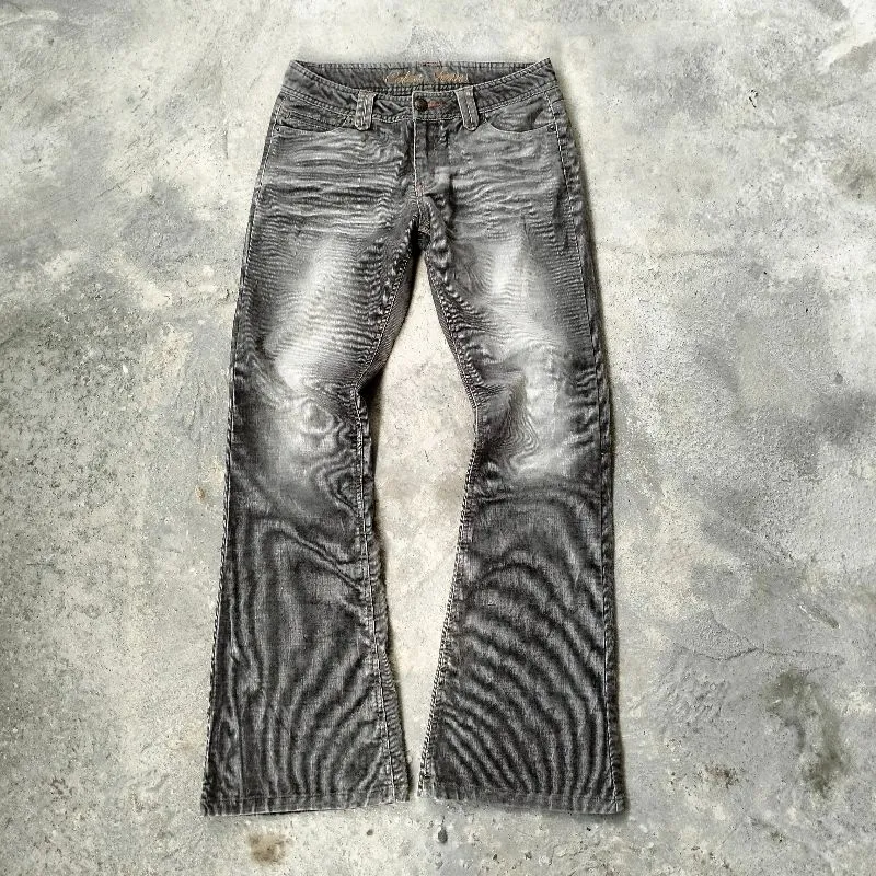 Japanese brand Y2K Avant Garde Flare pants Wanita gray photo 1