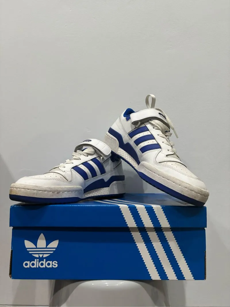 Adidas Streetwear Casual Sneakers Pria white blue photo 1