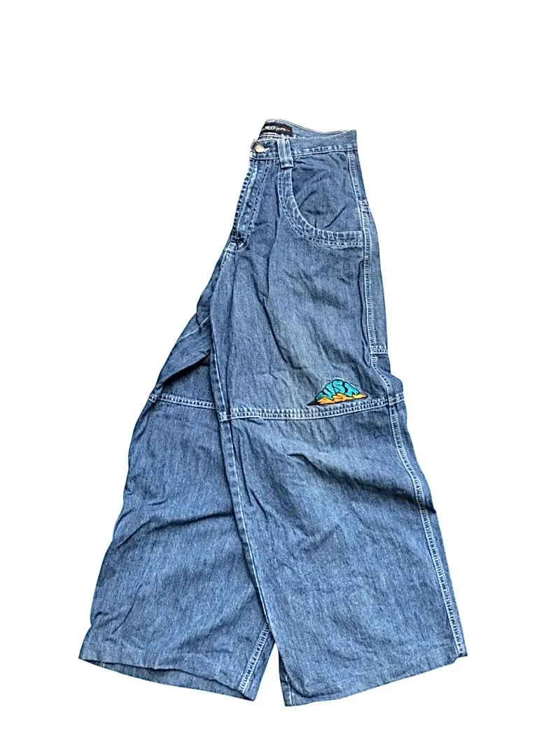 Streetwear Y2K Jeans Pria blue photo 1