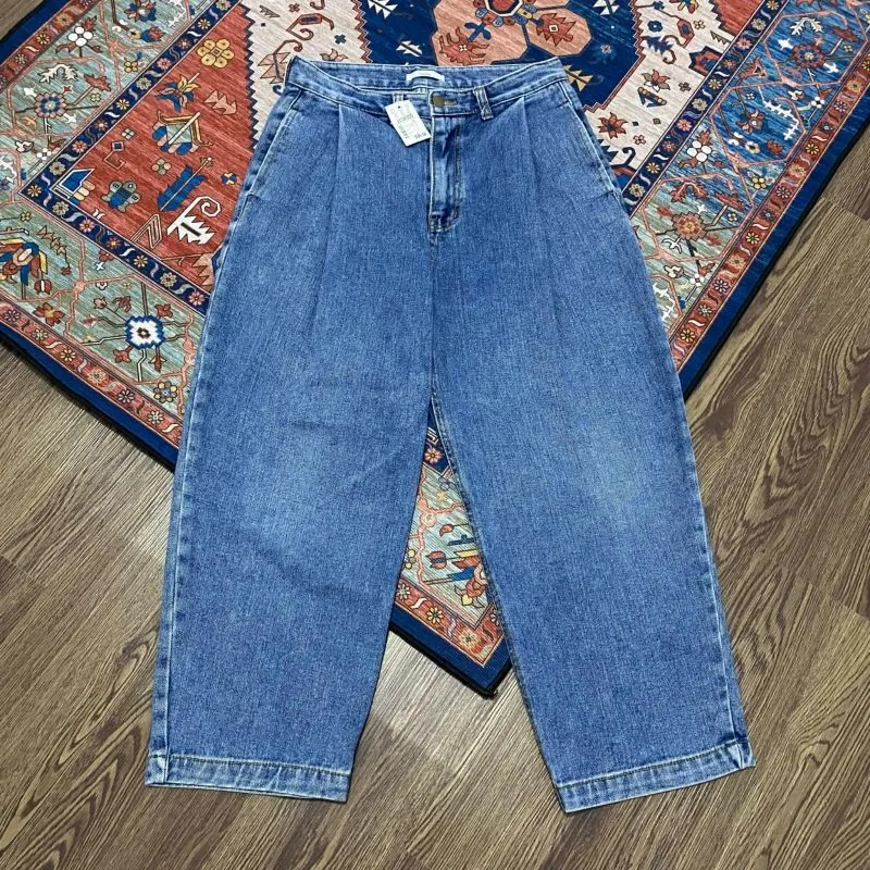 Japanese brand Streetwear Y2K Boyfriend jeans Wanita blue photo 1