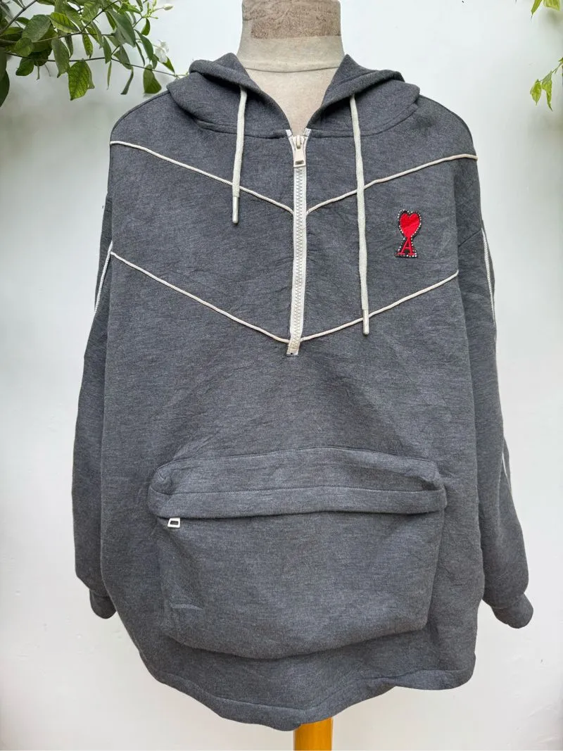 Streetwear Casual Hoody Pria white gray photo 1
