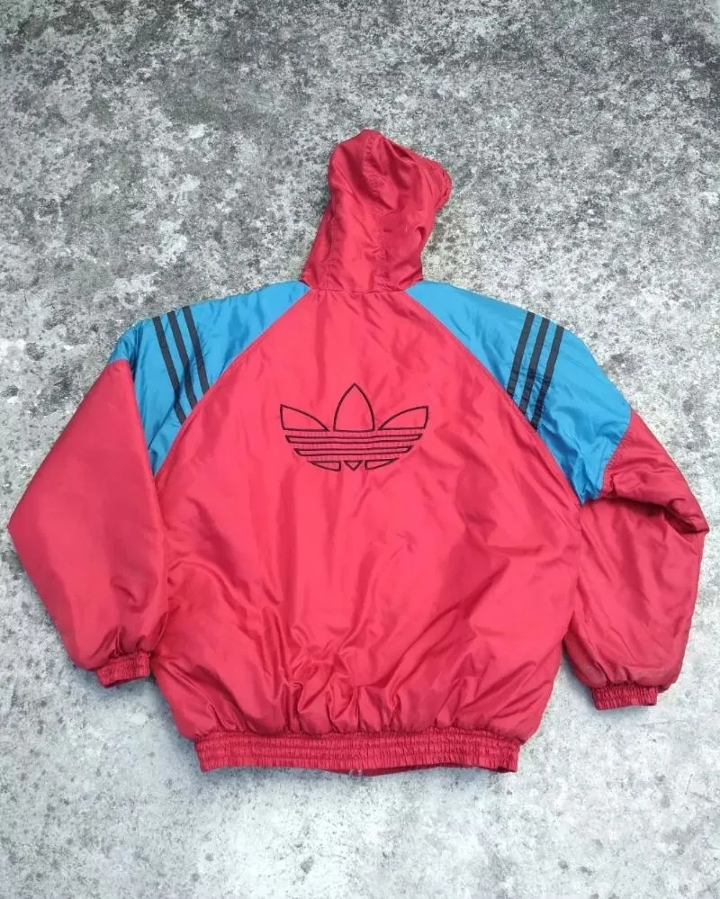 Adidas Vintage Y2K Puffer jacket Pria blue red photo 1