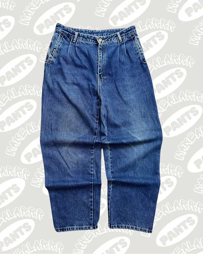 Japanese brand Streetwear Y2K Jeans Pria blue photo 1