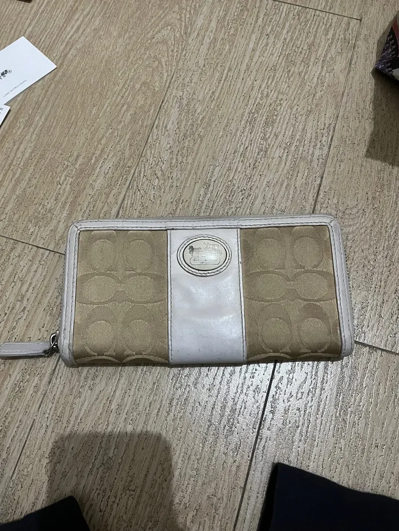 Coach Luxury Casual Wallet Wanita tan cream photo 1