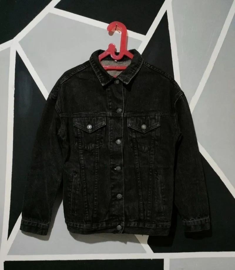 Vintage Casual Denim jacket Pria black photo 1