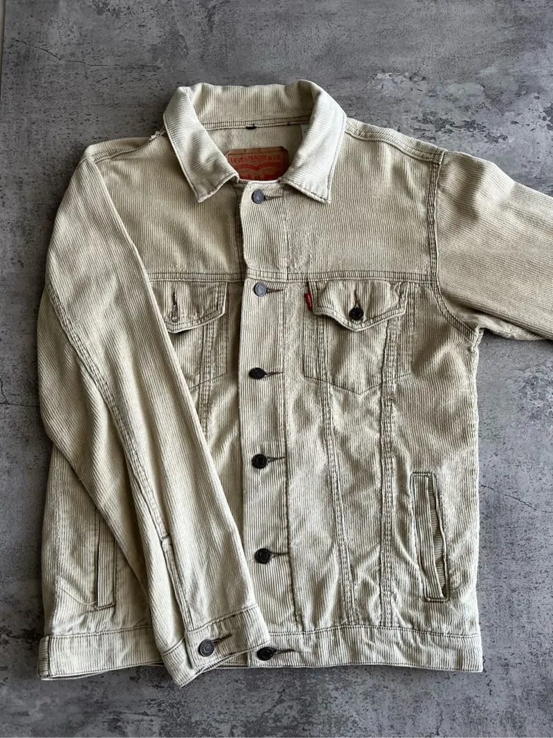 Levi's Streetwear Skater Denim jacket Pria cream tan photo 1