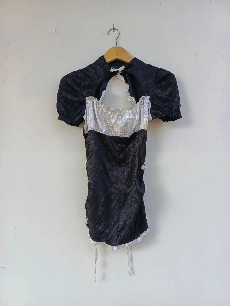 Avant Garde Cosplay Blouse Wanita white black photo 1
