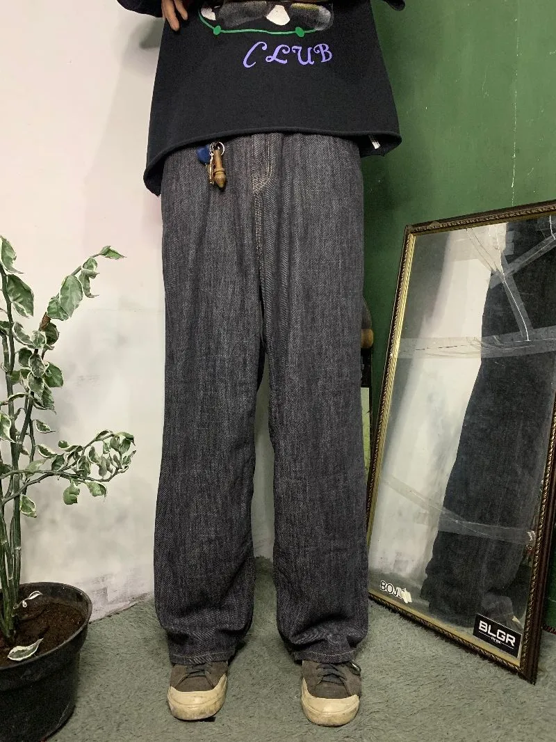 Japanese brand Streetwear Skater Jeans Pria black photo 1