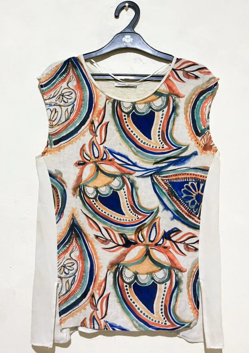ZARA Casual T-shirt Wanita navy cream photo 1