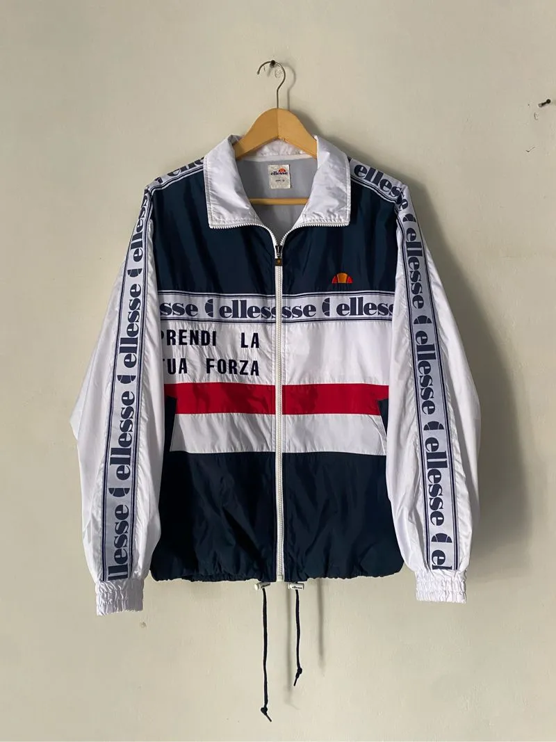 Ellesse Vintage Y2K Windbreaker Pria white navy photo 1