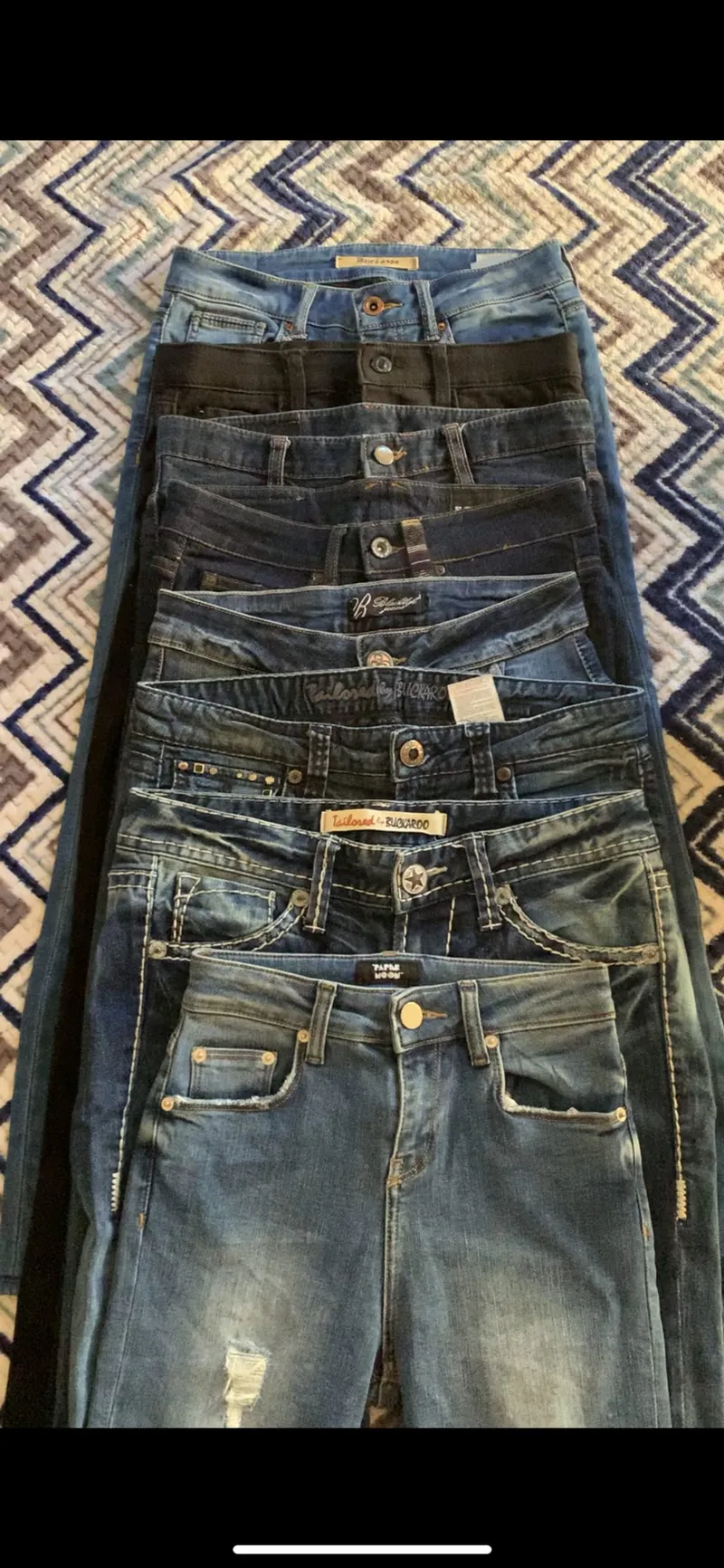 Vintage Casual Skinny jeans Wanita navy black photo 1