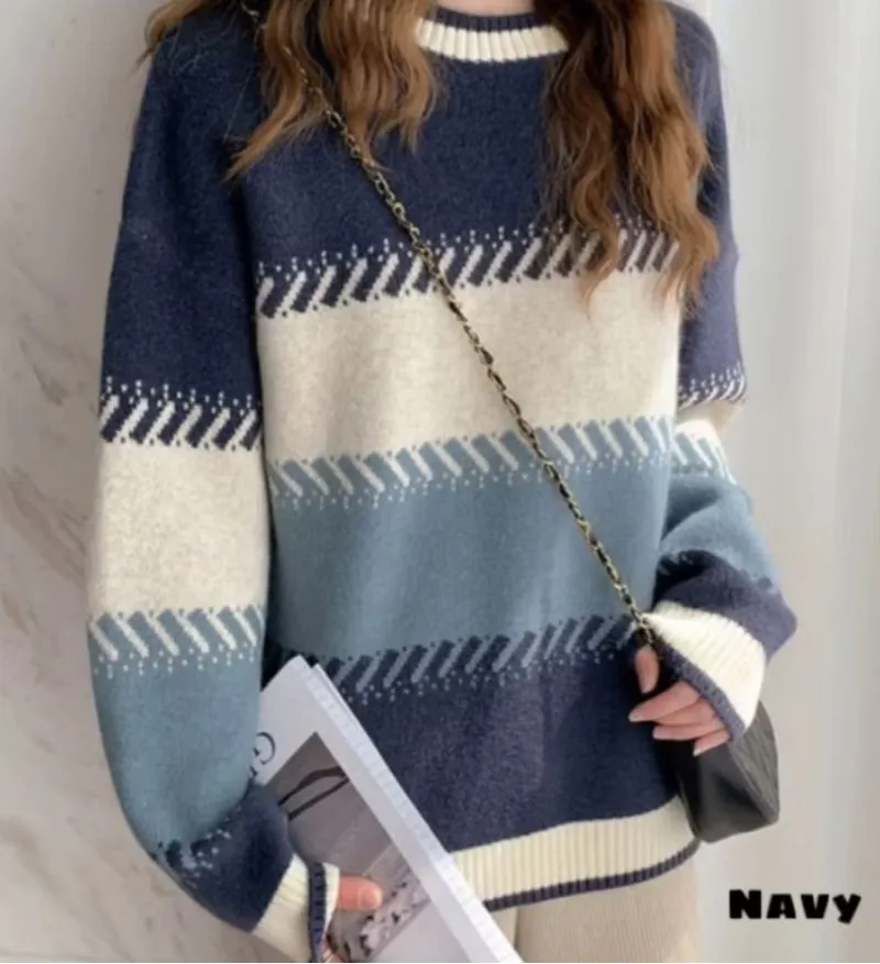 Casual Sweatshirt Wanita navy blue photo 1
