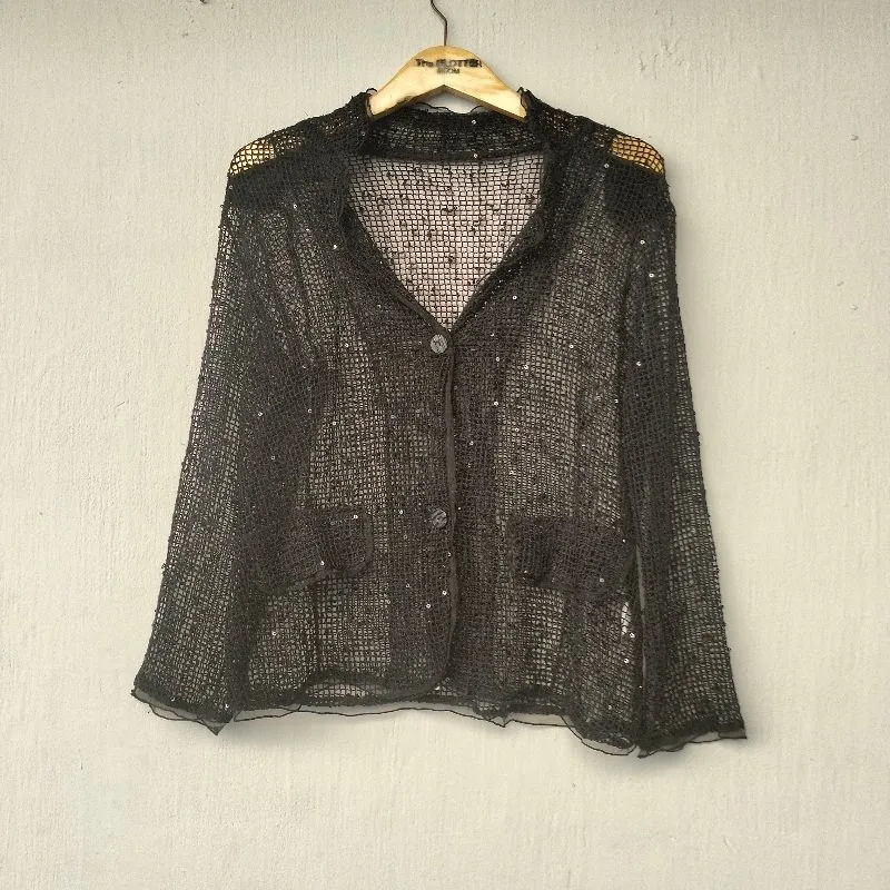 Japanese brand Y2K Avant Garde Cardigan Wanita black photo 1