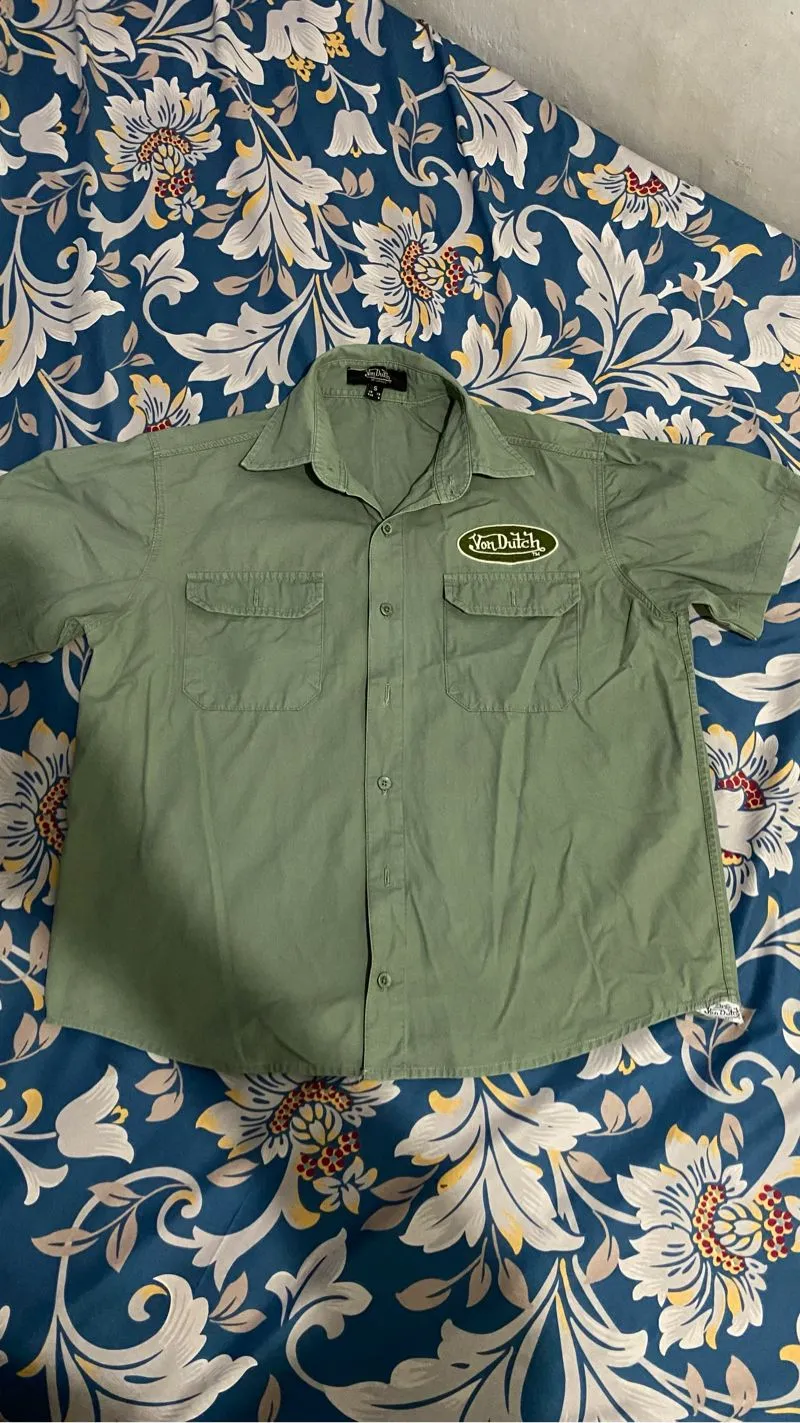 Von Dutch Biker Casual T-shirt Pria green white photo 1