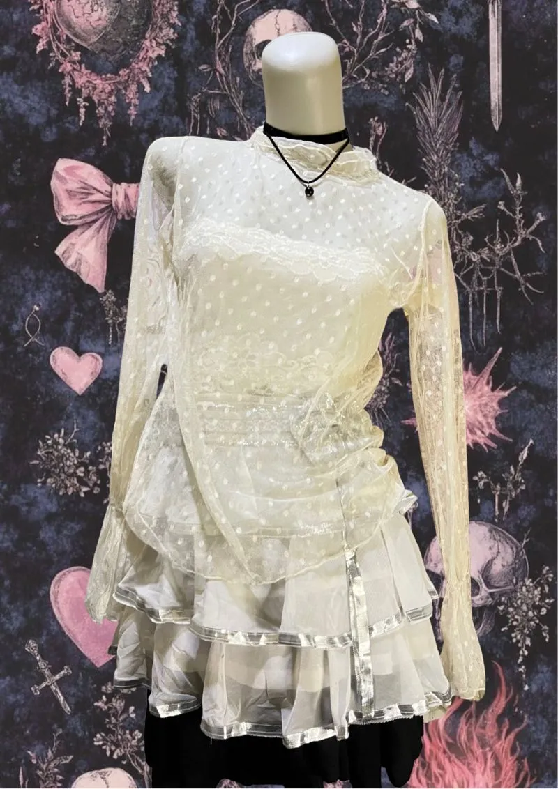 Vintage Coquette T-shirt Wanita white photo 1