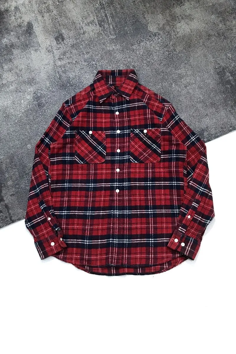 Vintage Casual Casual shirt Pria navy red photo 1
