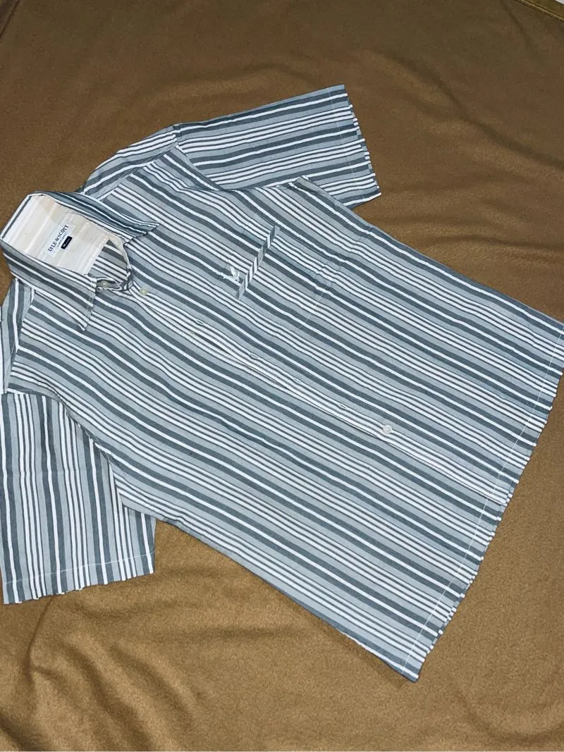 Lyle & Scott Casual Formal shirt Pria white gray photo 1