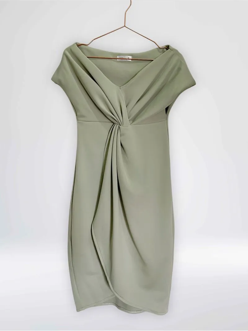 Minimalist Casual Casual dress Wanita green photo 1