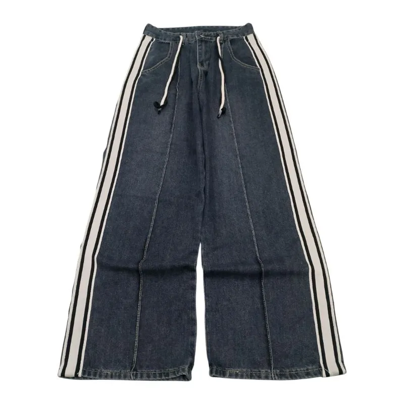 Japanese brand Streetwear Y2K Jeans Pria navy photo 1