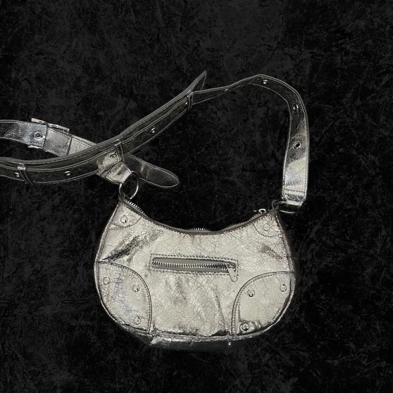 H&M Y2K Futurist Shoulder bag Wanita silver photo 1