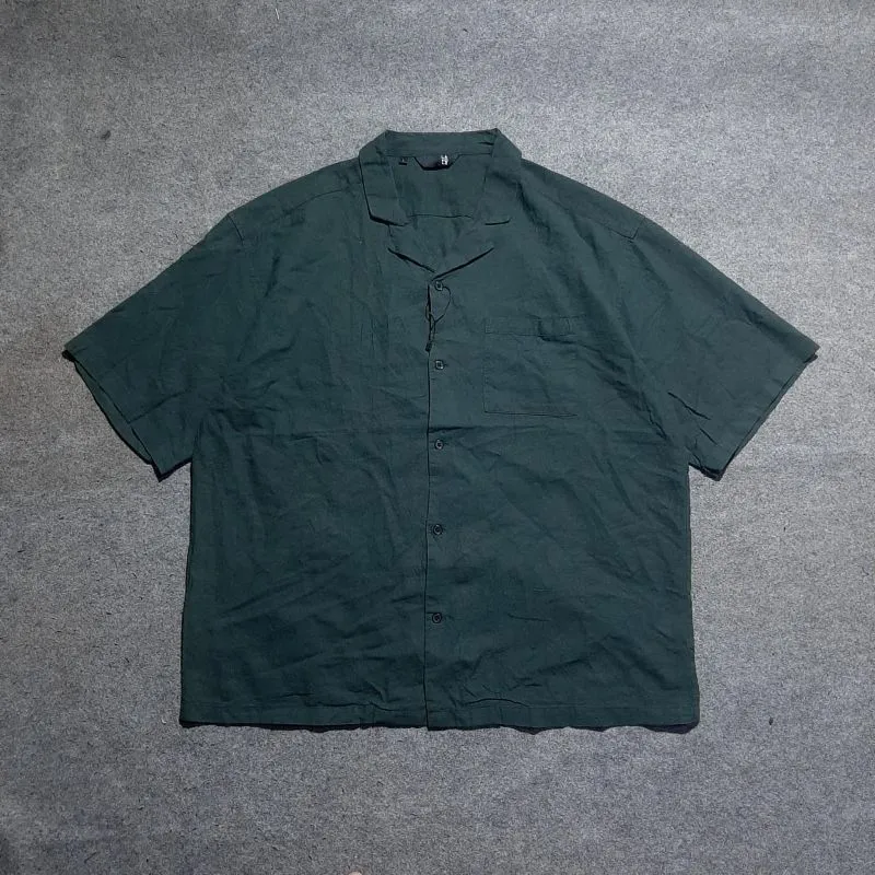 Minimalist Casual Formal shirt Pria green photo 1